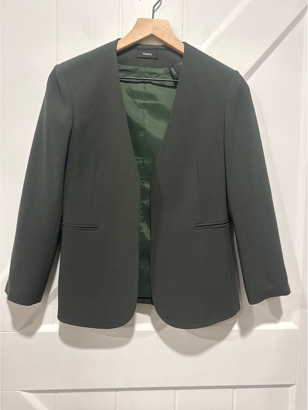 Theory Forest Green Women's Blazer Jacket Size 2, NWOT, Made in USA